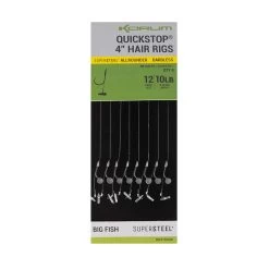 Lot De 8 Hameçons Korum Big Fish Braided Hair Rigs 6" Barbless [Size 8]